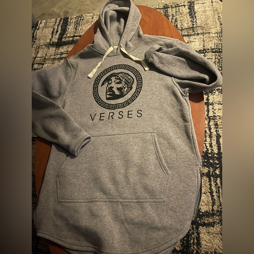 Tupac Shakur Gray Men's Hooded Sweater